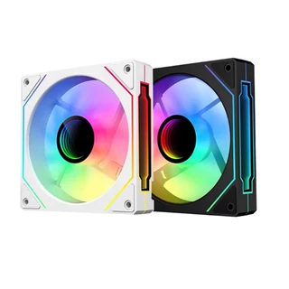 พัดลมเคส ARGB 12" สนับสนุนการซิงโครไนซ์เมนบอร์ดสีดำ