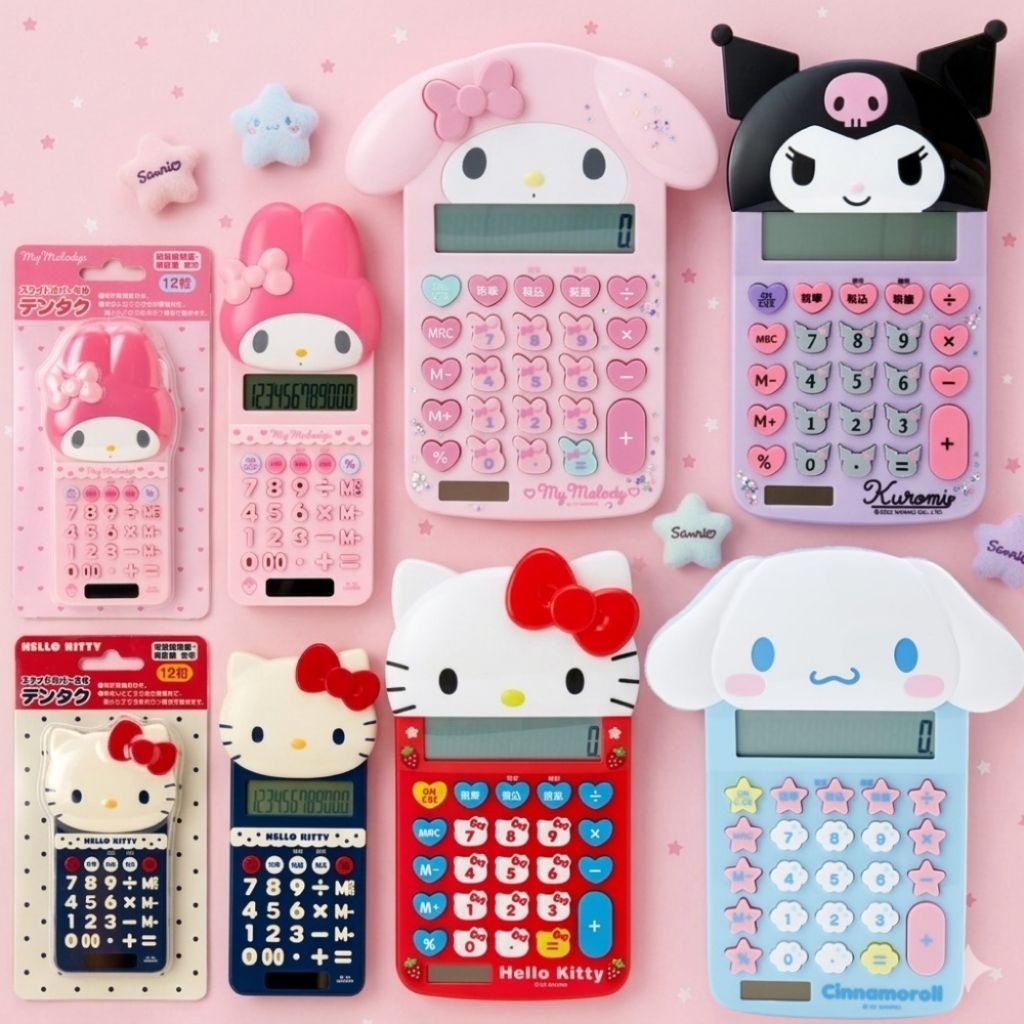 🇯🇵เครื่องคิดเลข Japan Sanrio 12 Digit Calculator (Face) Size Around 10.5×2.5×18.5cm