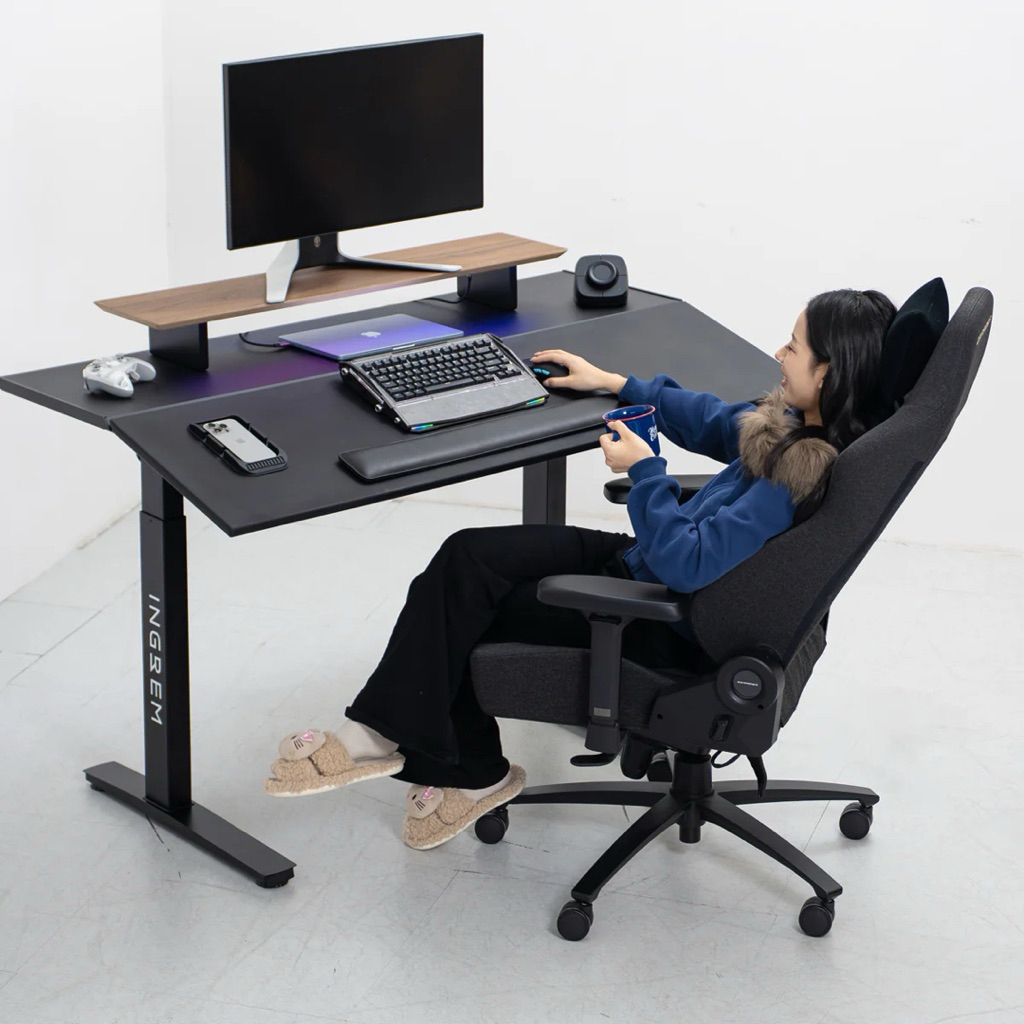 INGREM Tilt-Adjustable Desk โต๊ะปรับระดับไฟฟ้า+ท๊อปเอียงได้
