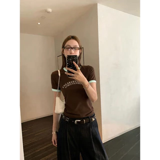 📍พร้อมส่ง📍9239# เสื้อคอกลมแขนสั้นสกรีนลายช่วงอก เนื้อผ้าดี งานสวย TAG:WG.WE 🇰🇷