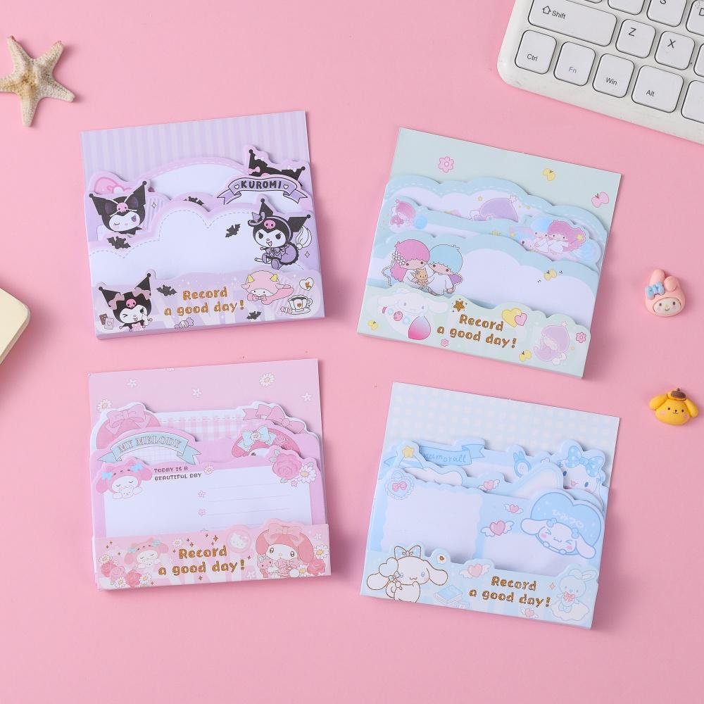 พร้อมส่งจากไทย🇹🇭 โพสต์อิท Sanrio 60 แผ่น ลาย Kuromi My Melody กระดาษโน้ตมีกาวในตัว เครื่องเขียนน่ารัก สไตล์เกาหลี