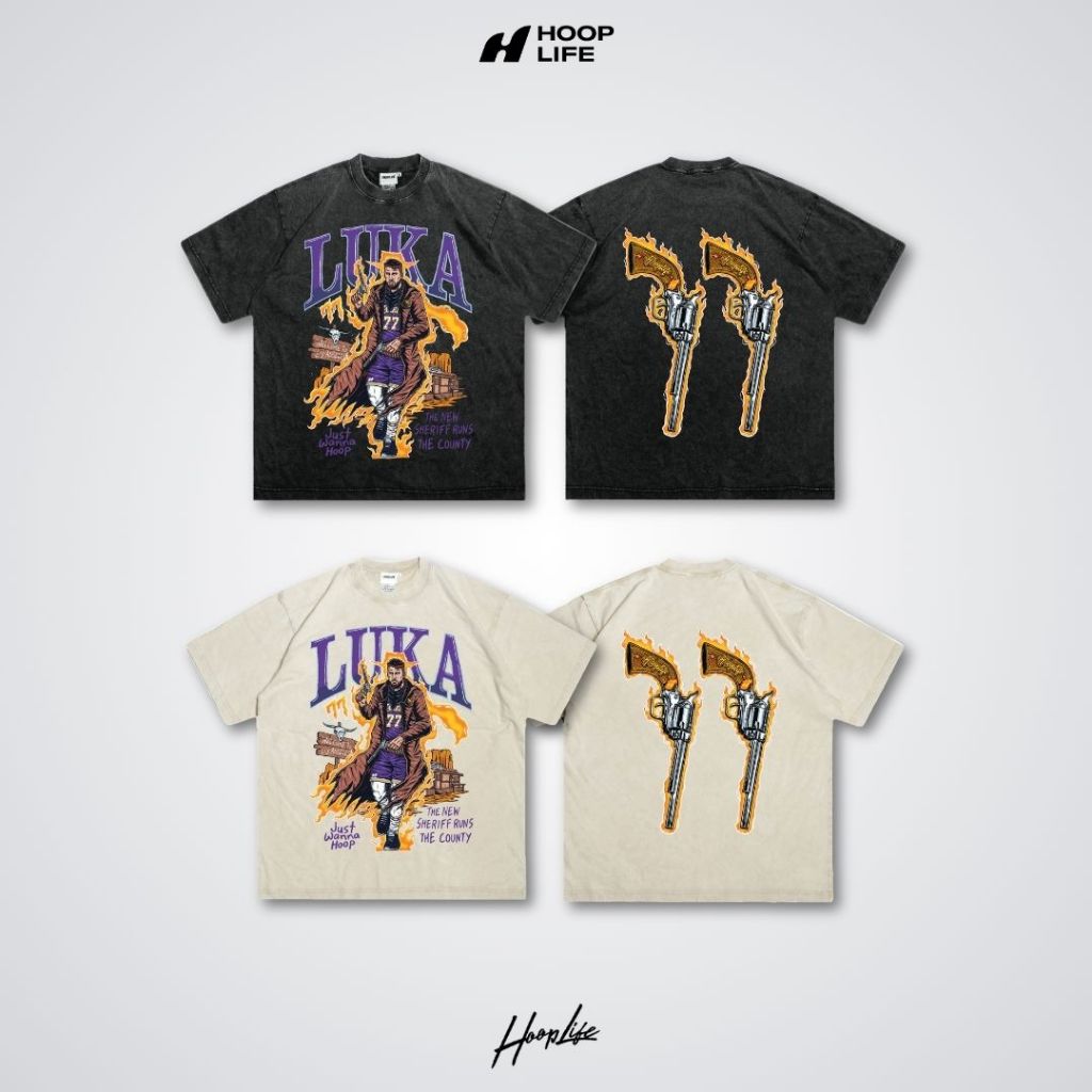 เสื้อยืดแฟชั่น เสื้อยืดแนวสตรีท HoopLife ” I Love this Game – Luka 77   ” Vintage Oversized Tee