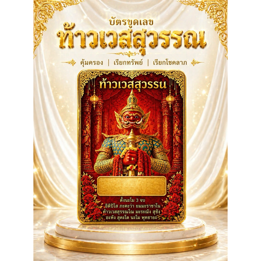 บัตรขูดท้าวเวสสุวรรณ 4 หลัก  มหาเฮง