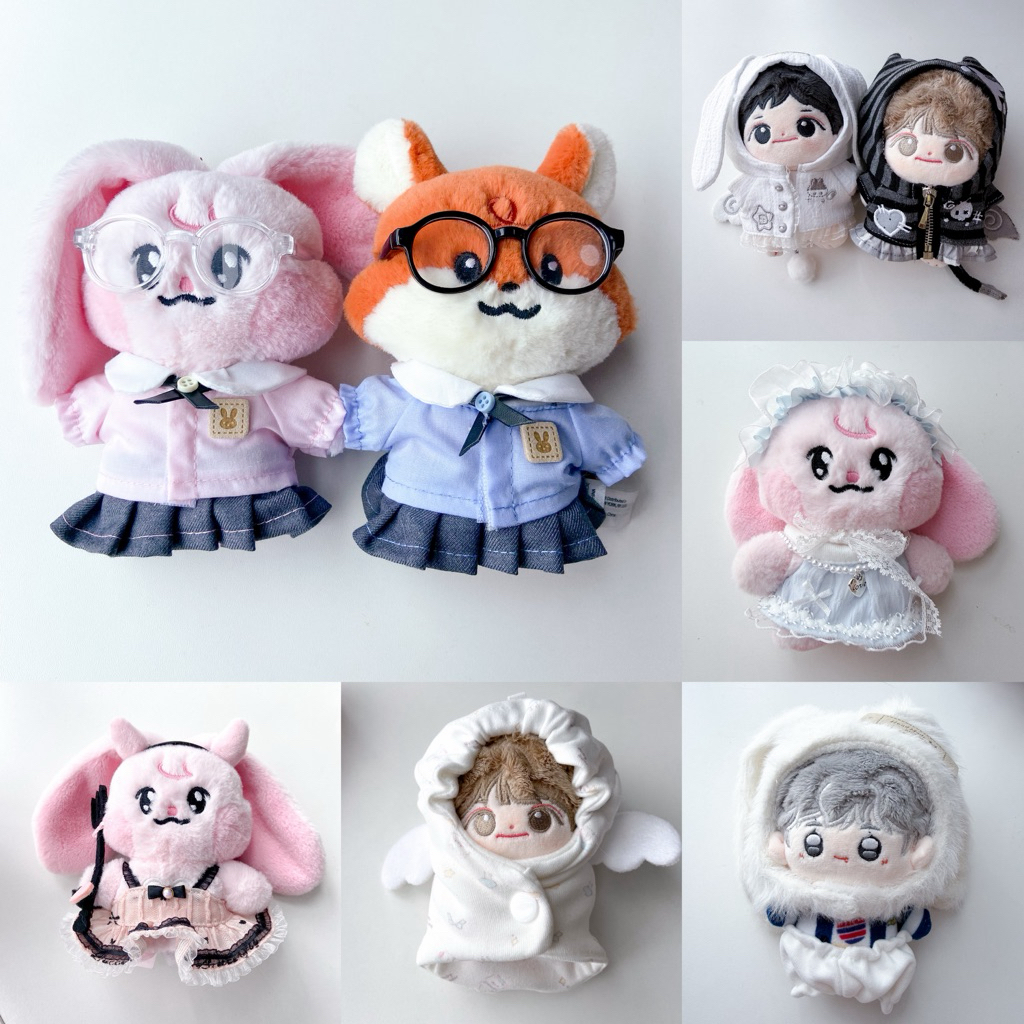 ♡ พร้อมส่ง | bunny & doll cloth ชุด เสื้อผ้า หมวก น้องกระต่าย ชุดตุ๊กตา 10 cm
