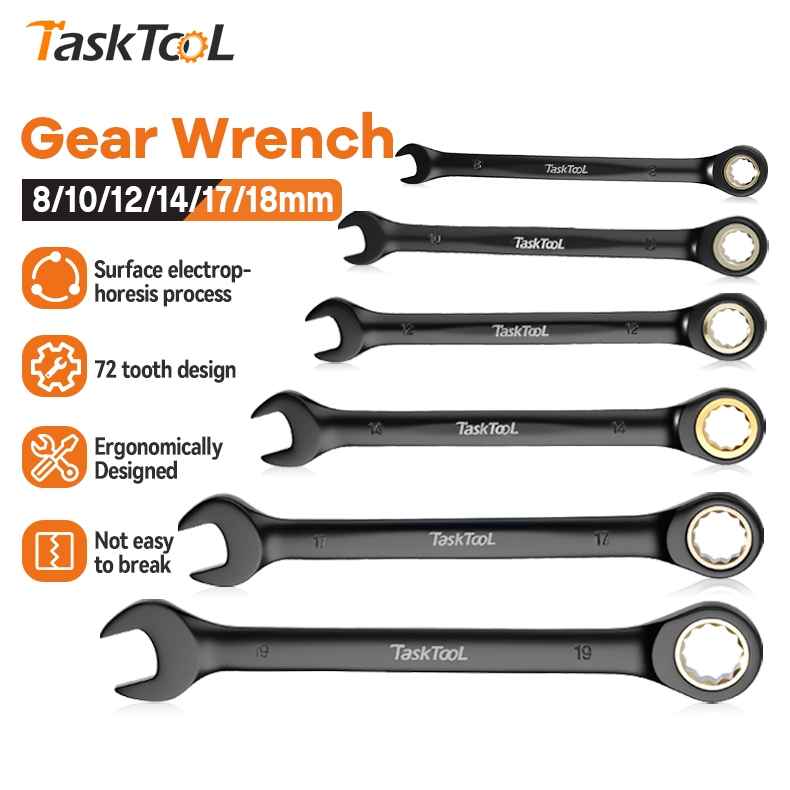 TASKTOOL ประแจ ประแจปากตายแหวนข้าง เบอร์ 8 - 24 มม.
