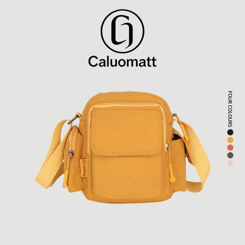 【Caluomatt.TH】กระเป๋าสะพายข้าง ใบใหญ่ ผ้าไนลอนกันน้ำ หลายช่อง จุของได้เยอะ น้ำหนักเบา ใช้ได้ทั้งชายหญิง