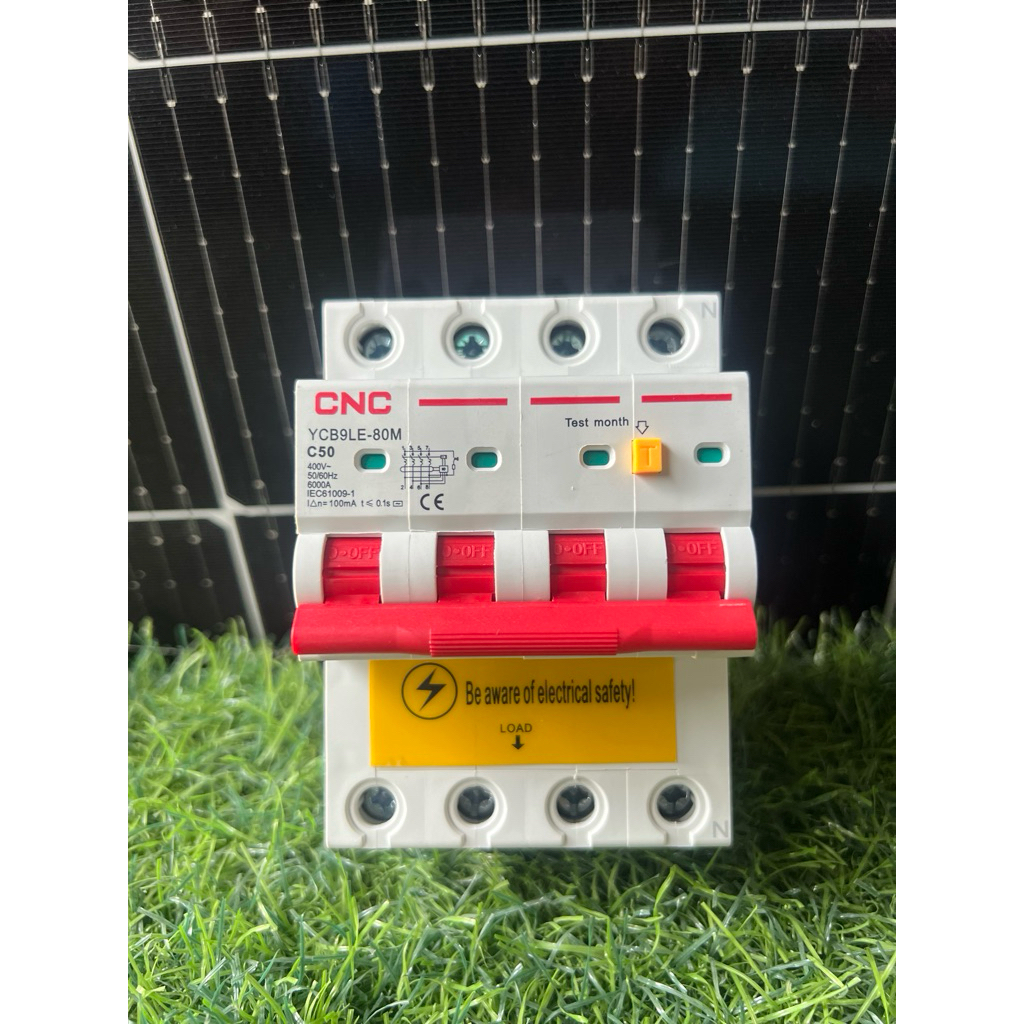 เบรกเกอร์กันดูด CNC 4P 3Phase RCBO ตัดวงจรไฟฟ้าAC ไฟรั่ว ไฟเกิน 100mA/300mA  (เปิด-ปิด กันดูดไม่ได้)