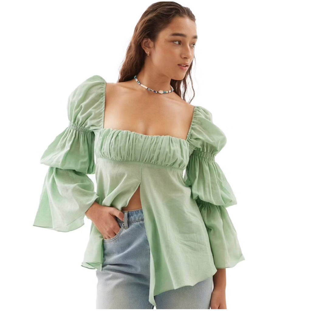 Mitr Mali Blouse เสื้อมะลิเสื้อMitr รุ่นมะลิ สีเขียวมินต์ไซส์xsใส่1ครั้ง