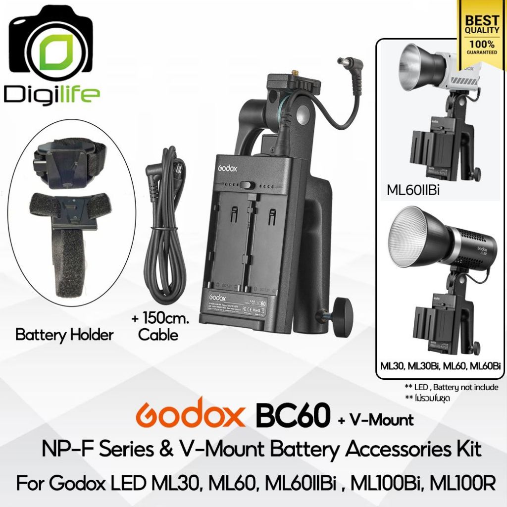 Godox AK-B01, AK-B02, BC60 Battery Adapter Kit สำหรับ ML30, M60, ML60II Bi, ML80Bi, ML100Bi, ML100R,