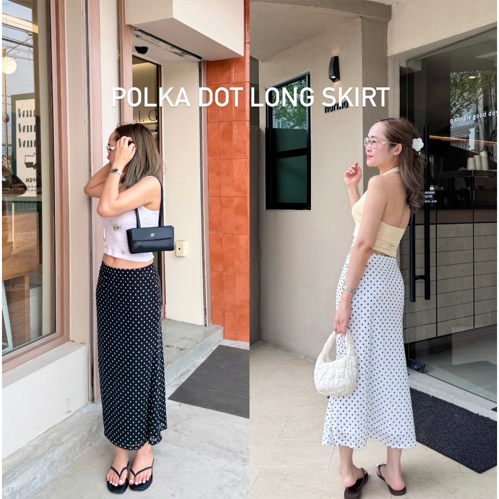 WITHBEE Polka dot long skirt💌🐰☁️