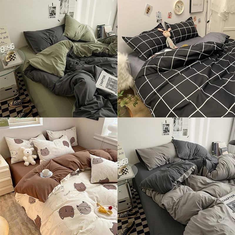 Sunfay ผ้าปูที่นอน โทนสีพื้น ชุดเครื่องนอน ครบเซ็ต6 ชิ้น 3.5/5/6ฟุต ผ้าคอตตอล รุ่นกันไรฝุ่น ที่คนเป็นภูมิเเพ้ต้องมี