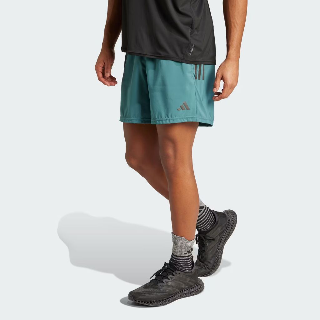 กางเกงวิ่งขาสั้นผู้ชาย สีเทอร์คอย์ ขายาว5" Adidas Own The Run Shorts JX2241
