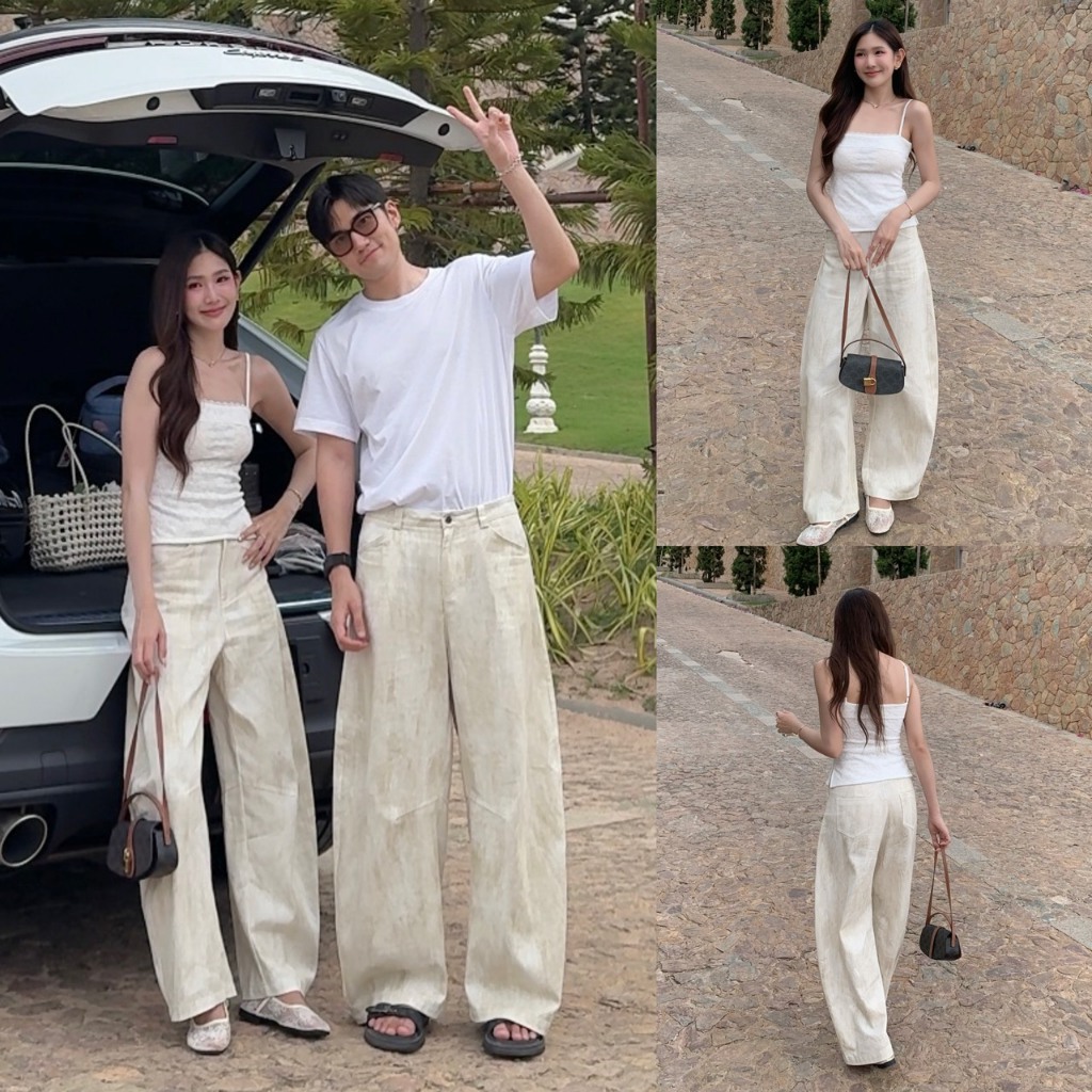 [โค้ด Trendy ลด 30%] NiCHARIS - กางเกงทรงบาเรล รุ่น - Alex Barrel  Pants V.2