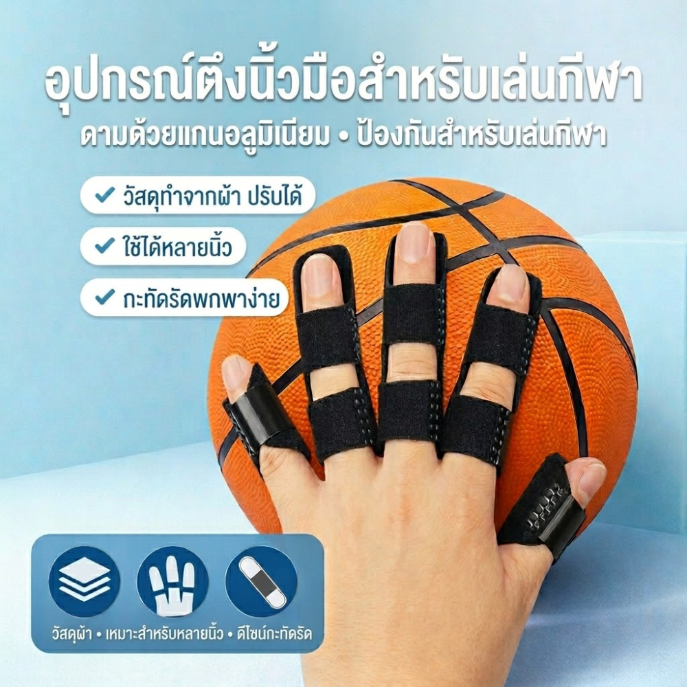 อุปกรณ์ตึงนิ้วมือสำหรับเล่นกีฬา พยุงนิ้ว ลดแรงกระแทก สำหรับนิ้วมือ