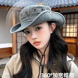 หมวกบักเก็ต สไตล์ญี่ปุ่น ตะวันตก คาวบอย สําหรับตกปลา เดินป่า ตั้งแคมป์(มี7สี)KK