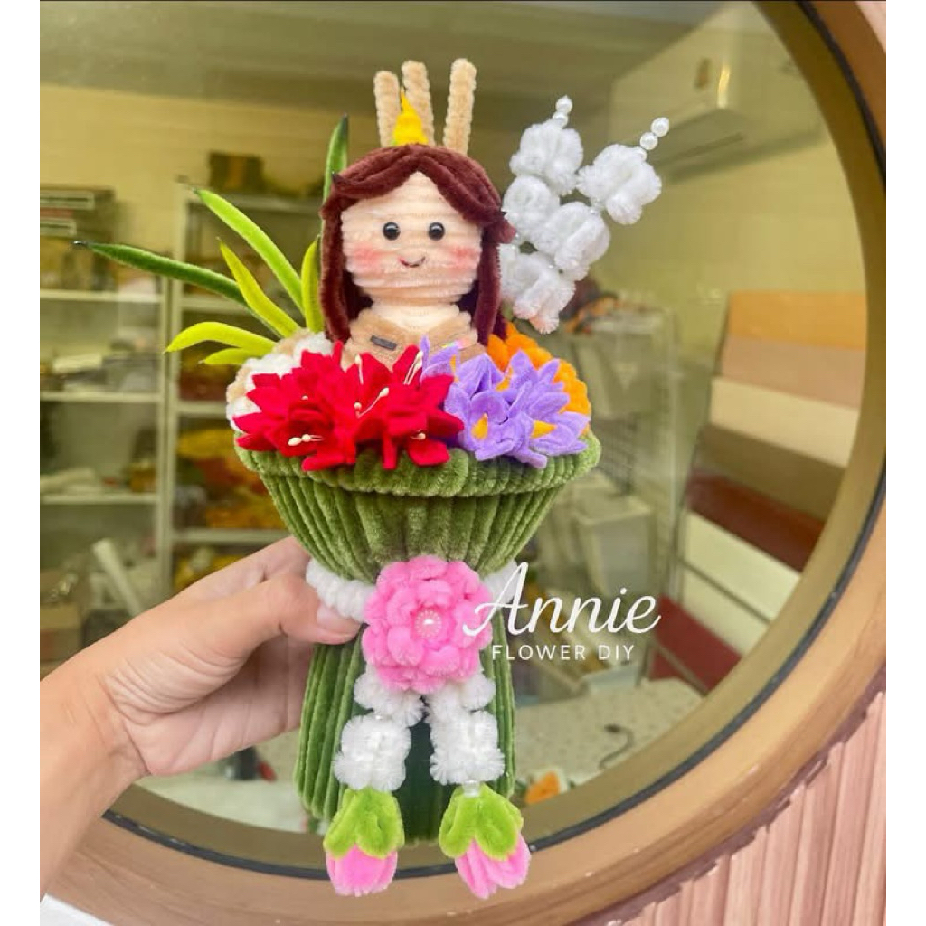 กรวยไหว้ครู พวงมาลัยไหว้ครู ลวดกำมะหยี่ วันไหว้ครู