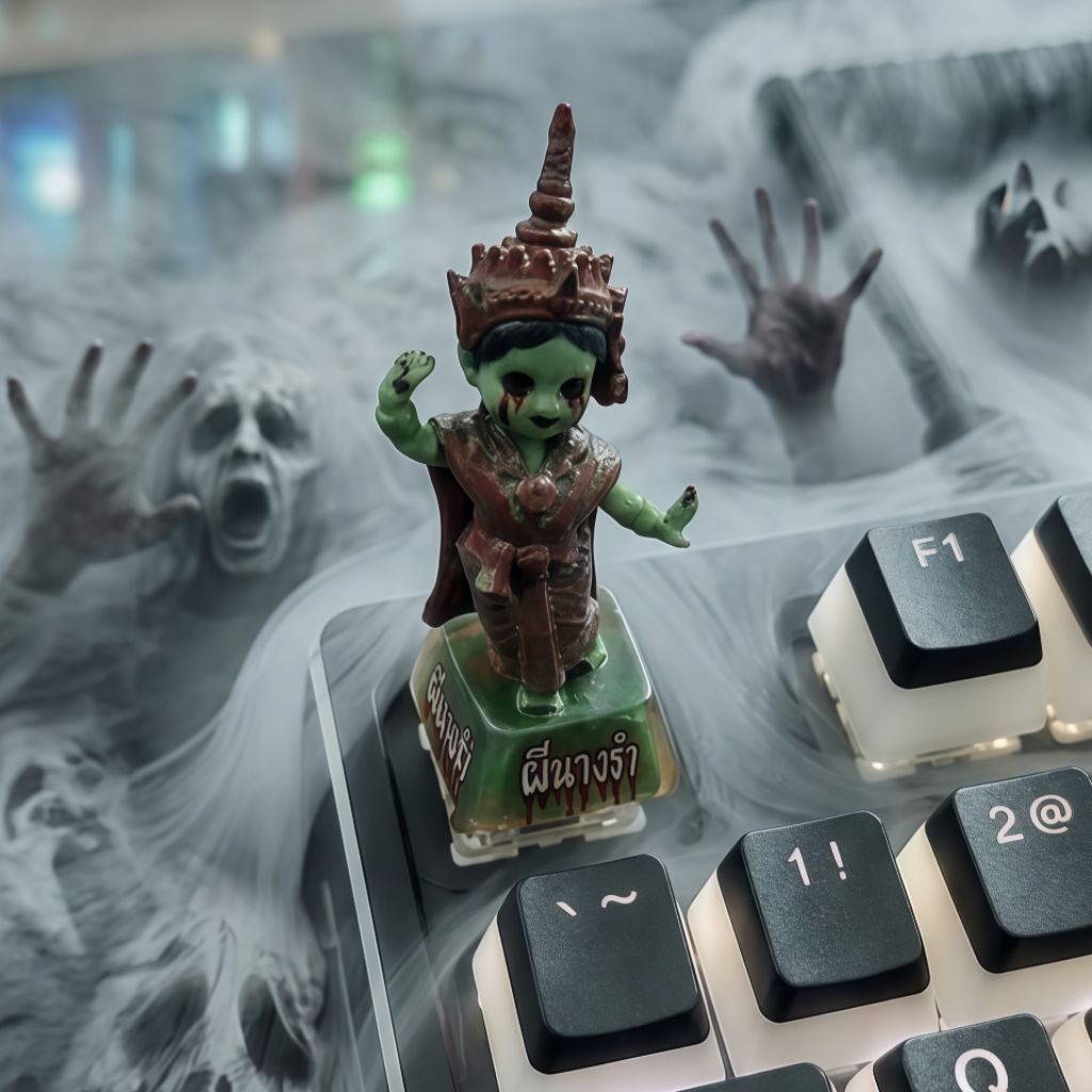 คีย์แคป นางรำ Keycap แนวสยอง ใช้กับคีย์บอร์ดที่มีเต้าเสียบรูป + หรือจะนำไปตั้ง เป็นโมเดล ของสะสมก็ได้ มีหลายสีให้เลือก .