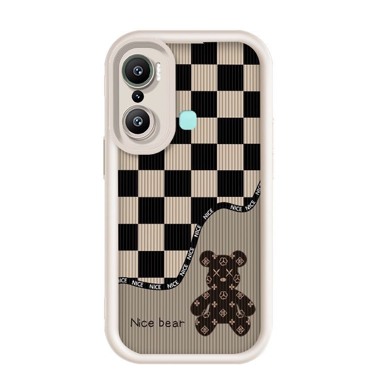เข้ากันได้ Infinix Hot 20 Play,Checkerboard ความรุนแรงหมี Tide แบรนด์ กรณีโทรศัพท์ลม