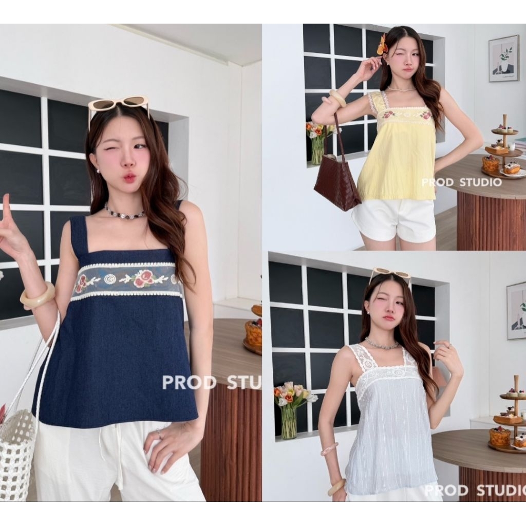 สายเดี่ยวดีเทลแต่งลูกไม้ปักงานสวยหรูดูดี