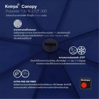 Knirps T.400 ร่มพับXXL ใบร่มPolyester100% ระบบ Duomatic ขนาด 115cm, 580g.