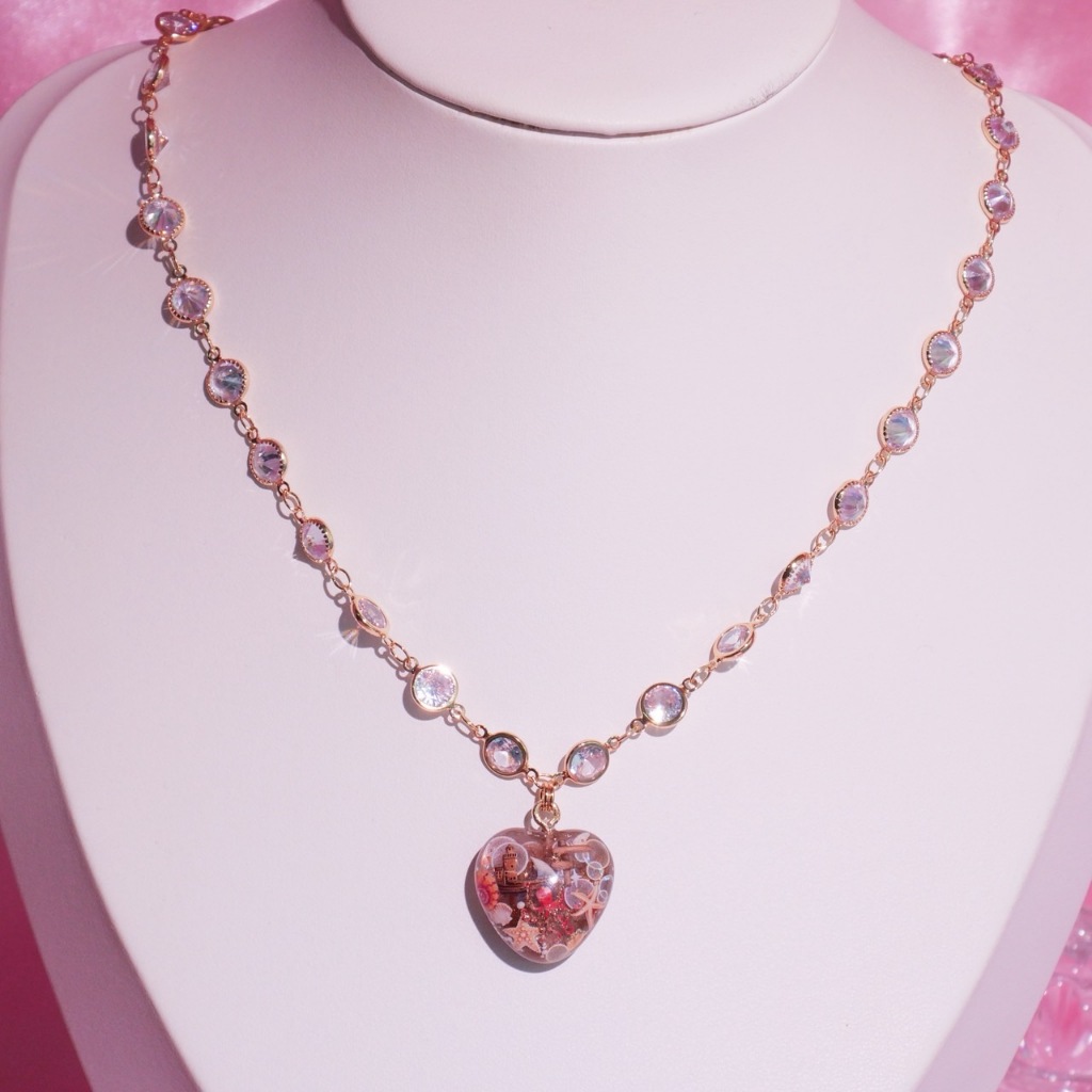 MIMEAR U446 สร้อยคอคราเคนยักษ์ Kraken Heart Necklace เรซิ่นทำมือ 14K CZ Limited