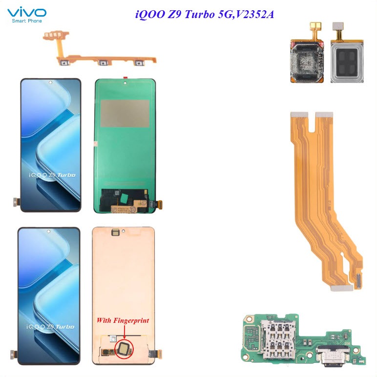 อะไหล่มือถือ Vivo iQOO Z9 5G,i2218,i2302,iQOO Z9 Turbo 5G,V2352A/แบต BA38/สายแพร/ลำโพงหูฟัง