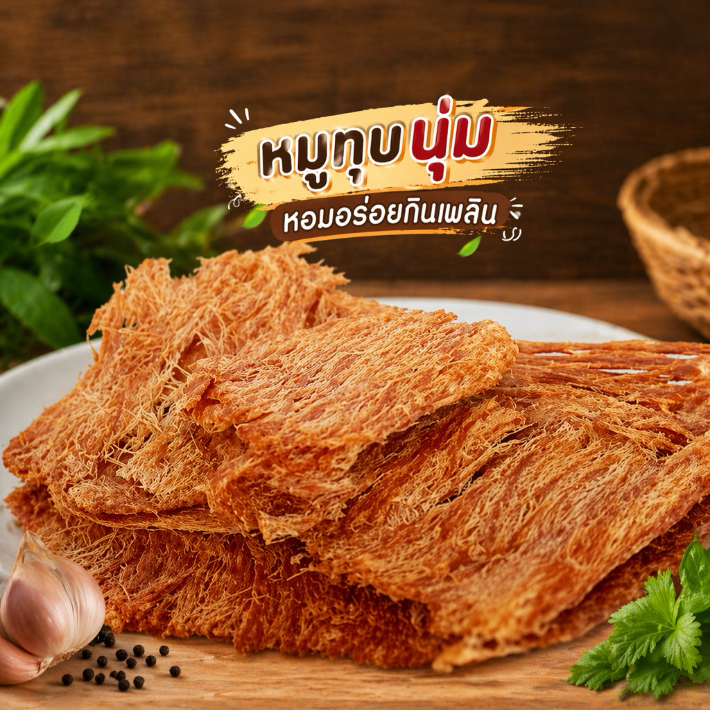 หมูทุบนุ่มหอมเม็ดผักชี120กรัม