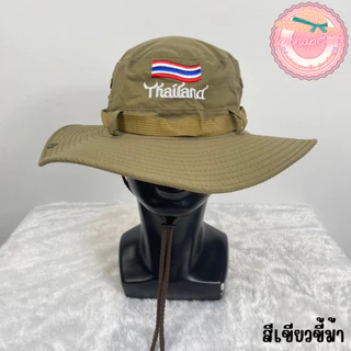 หมวกบักเก็ต เดินป่า สไตล์วินเทจ งานปัก ธงไทยแลนด์ 8สี พร้อมส่ง
