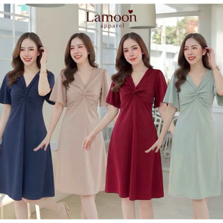 [พร้อมส่ง] Sofia dress - เดรสยาว 39" ป้าย VERA ดีเทลทวิสอกพรางหุ่น ชุดไปงานแต่ง ชุดไปคาเฟ่ ผ้าพริ้วสวย by Lamoon Apparel