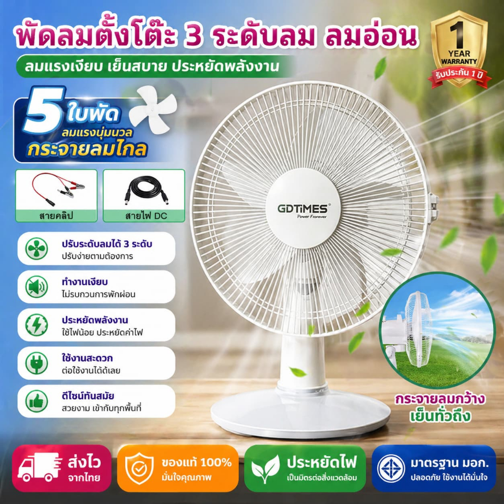 【HS】พัดลมโซล่าเซลล์ มัลติฟังก์ชั่น พัดลมไล่แมลง พัดลมพกพาชาร์จไฟได้ ใช้ในไร่นา/ออฟฟิศ ลมแรง สว่างจ้า พร้อมส่ง