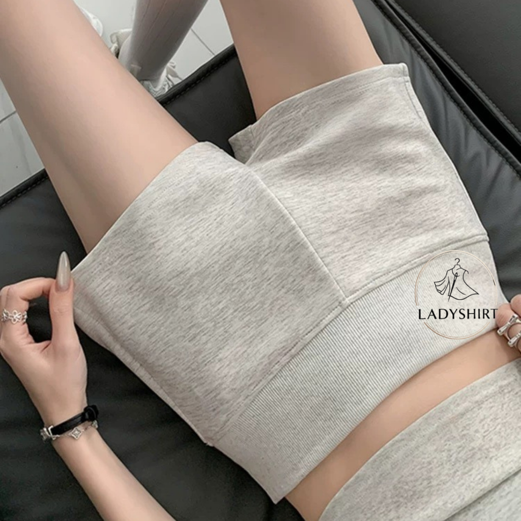 กางเกงขาสั้นเอวสูง ทรงสวย เก็บหน้าท้อง ใส่แล้วผอม ใส่สบาย สไตล์สปอร์ต แมทช์ง่าย
