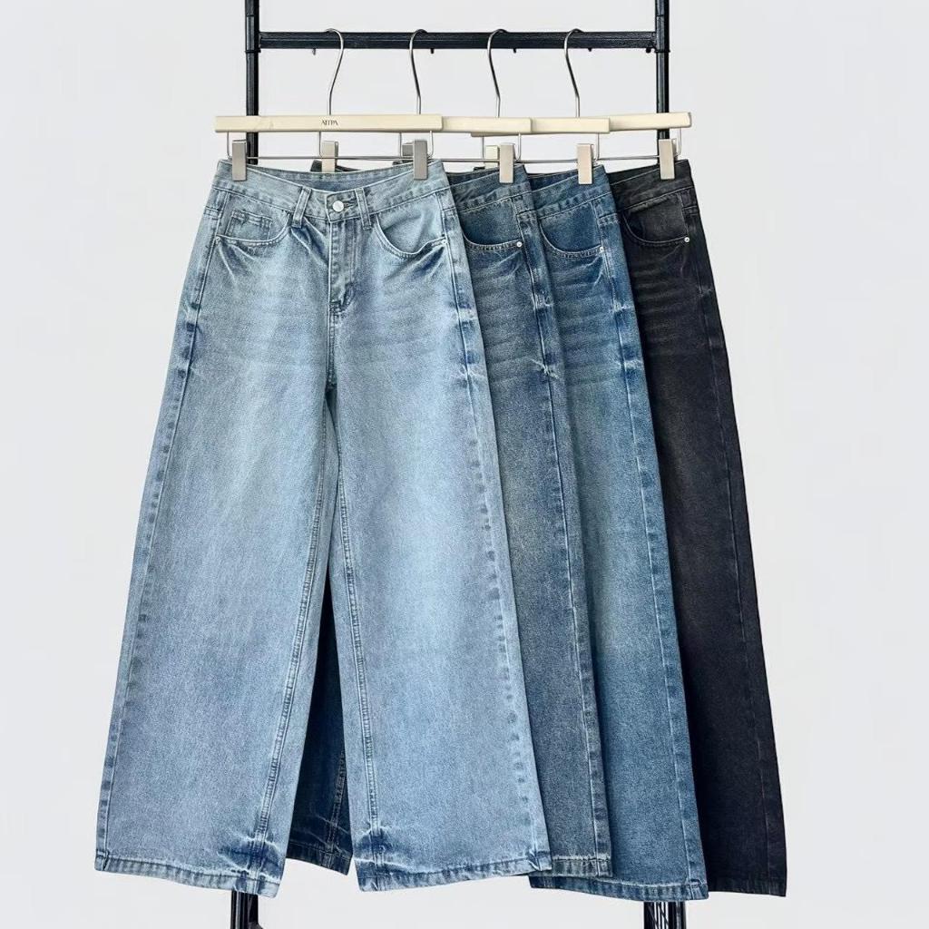 ATIPA - Catby Jeans (#ATP22) กางเกงยีนส์ขายาวทรงกระบอกกลาง ผ้าไม่ยืด ดีเทลเฟดปลายขา ข้างกางเกงและกระเป๋าหลัง ทรงสวย