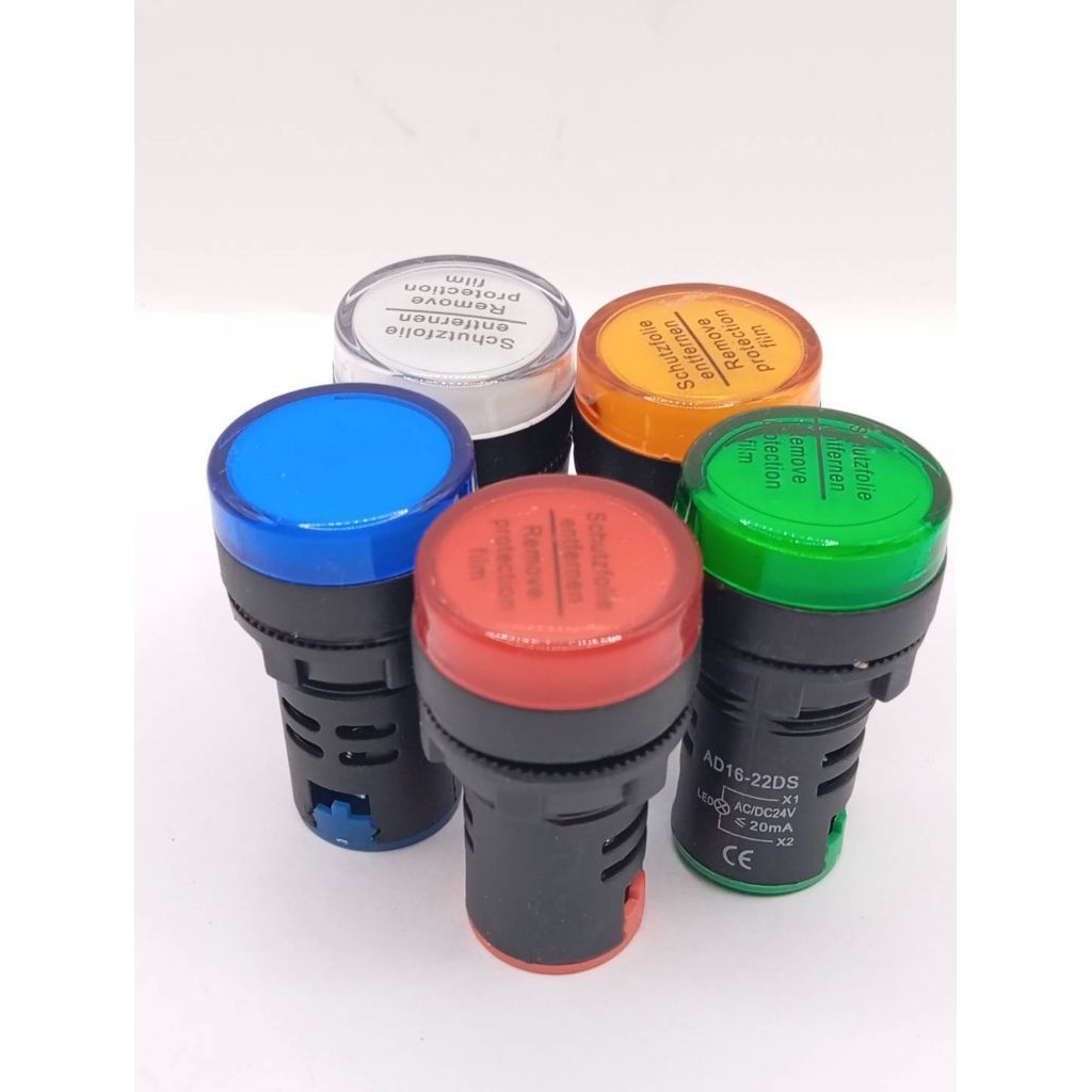 หลอดไฟแสดงสถานะ (Pilot Lamp) รุ่น AD16-22DS LAMP 22MM 12V24V220V ให้เลือกหลากหลายสี เช่น แดง เขียว เหลือง