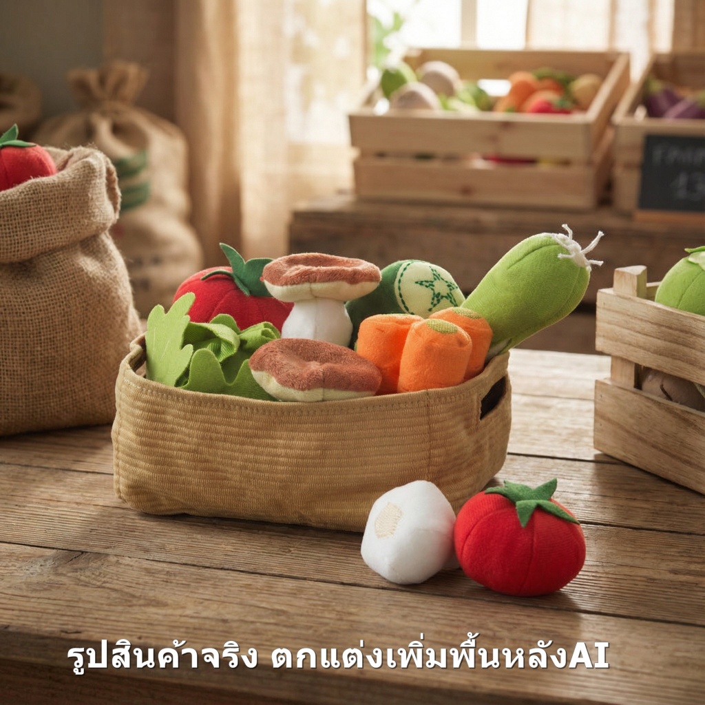 IKEA DUKTIG  ชุดผักของเล่น 14 ชิ้น ซ้อมเป็นแม่ครัว