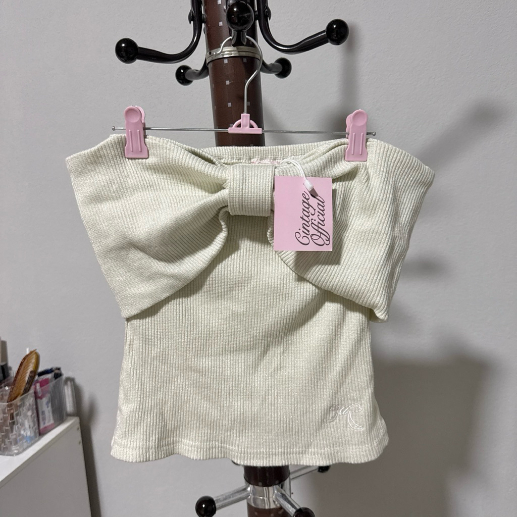 Cintageshop ปาดไหล่+เกาะอก ผ้านุ่ม ของใหม่