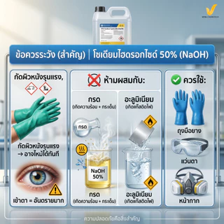 โซดาไฟน้ำ 50% (Sodium Hydroxide 50%) ล้างท่อ สลายไขมัน แก้ท่อตัน สูตรเข้มข้น ขนาดบรรจุ 1 Kg.