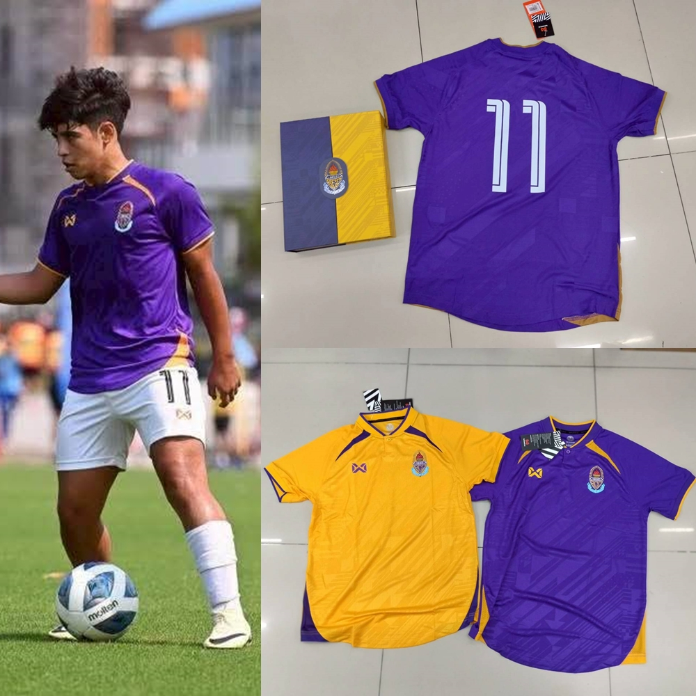 Warrix เสื้อฟุตบอล ไมคอน กรุงเทพคริสเตียนวิทยาลัย 2024 Bangkok Christian College BCC ม่วง ของแท้ กรมพละ บอลเจ็ดสี