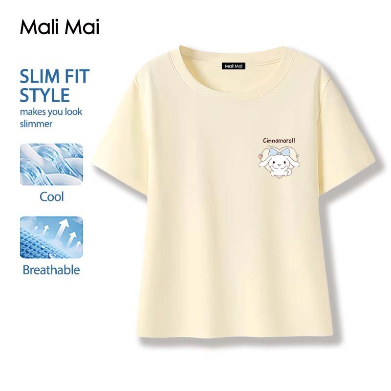 เสื้อแฟชั่นยู๋หญิง เนื้อผ้านิ่ม ผ้ายืดยูนิ สาวอวบใส่ได้ Sanrio Cinnamoroll Pompompurin พิมพ์ลายหัว พร้อมส่งจากกทม
