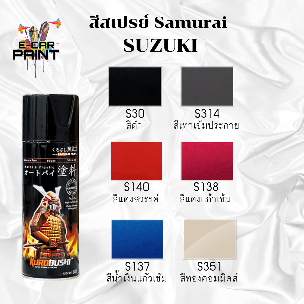 สีสเปรย์ ซามูไร Samurai สี SUZUKI พ่นรถมอเตอร์ไซค์ สีพ่นล้อ ขนาด 400ml