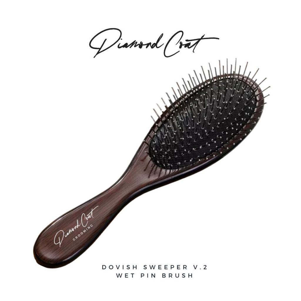 Diamond Coat แปรงขนสุนัขเข็มแสตนเลส100% Dovish Sweeper V.2 ปลายหมุดไร้รอยต่อ เกรดมืออาชีพ