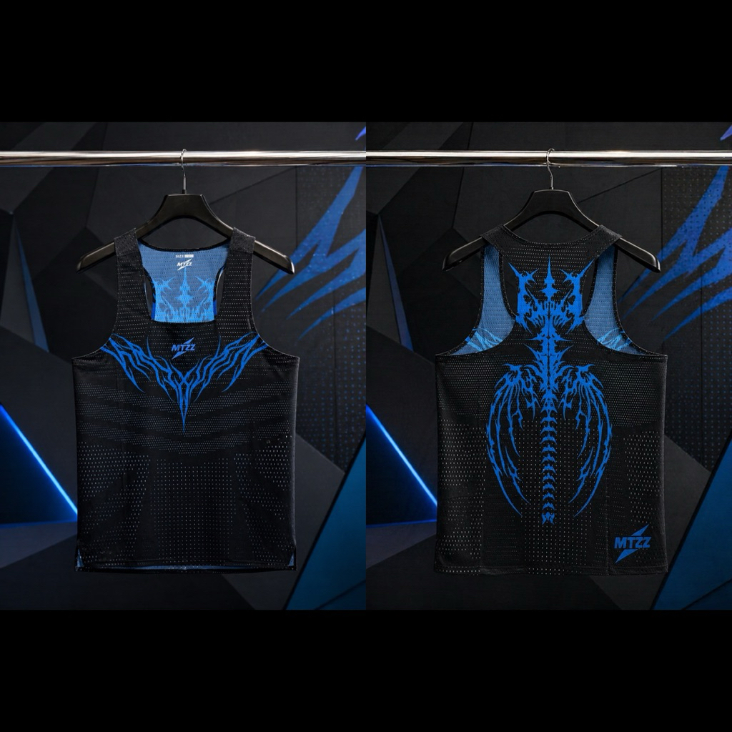 MTZZ MAZZ เสื้อวิ่ง Elite Running Tank Top Unisex  "Blue Phantom"