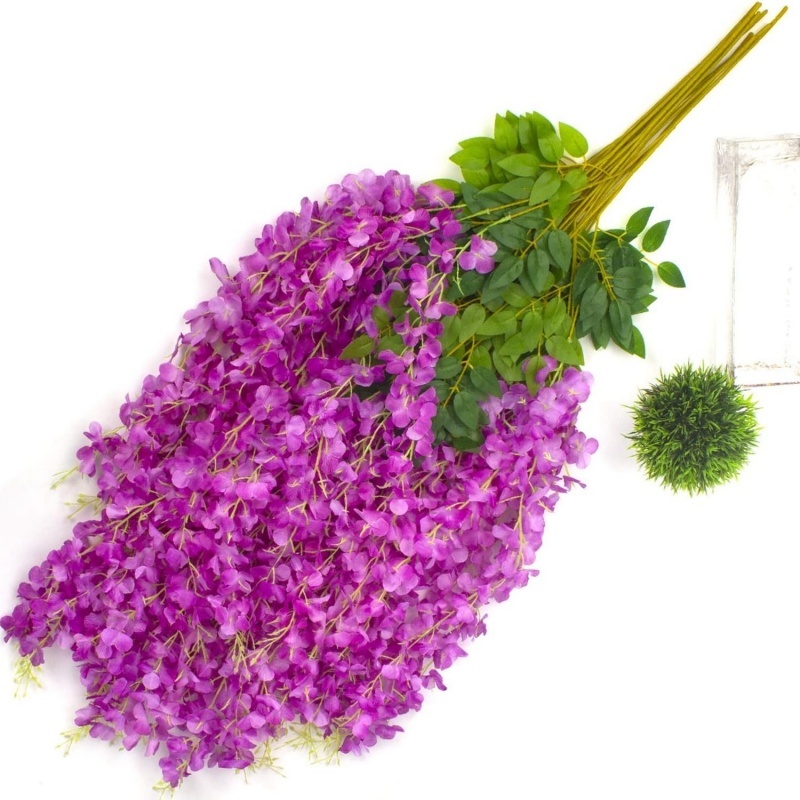 110cm วิสทีเรียปลอม ดอกไม้ประดิษฐ์ ช่อดอกไม้ ใช้แขวนประดับในบ้าน งานปาร์ตี้ งานแต่งงาน
