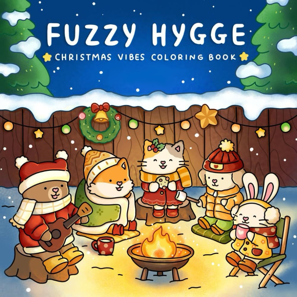 [พร้อมส่ง] สมุดภาพระบายสี FUZZY HYGGE V.2 ภาพน่ารัก ลายเส้นชัด เสริมทักษะ ฝึกสมาธิ