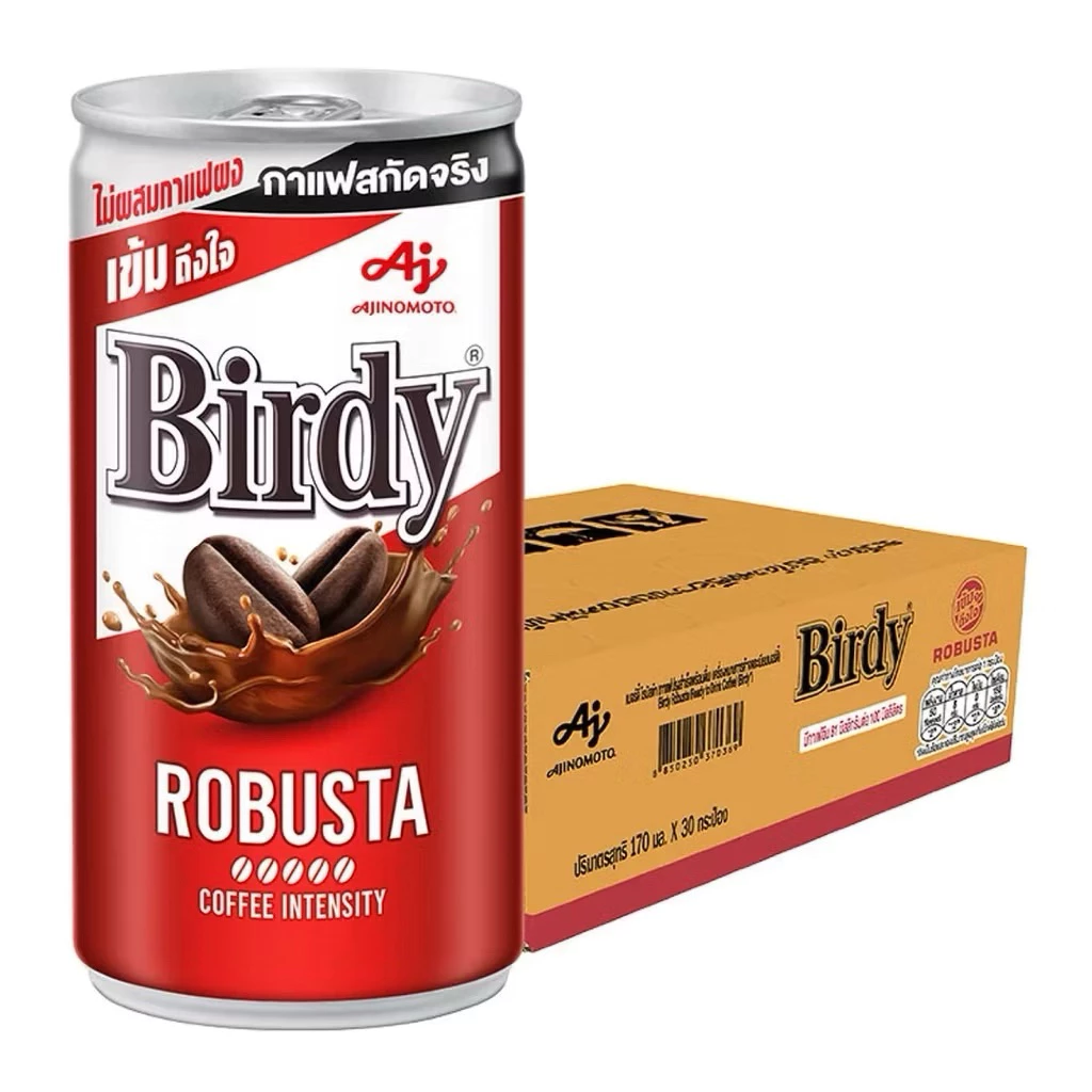 [ยกลัง] กาแฟเบอร์ดี้ Bridy สีแดง กาแฟปรุงสำเร็จพร้อมดื่ม โรบัสต้า 170 มล. 30 กระป๋อง