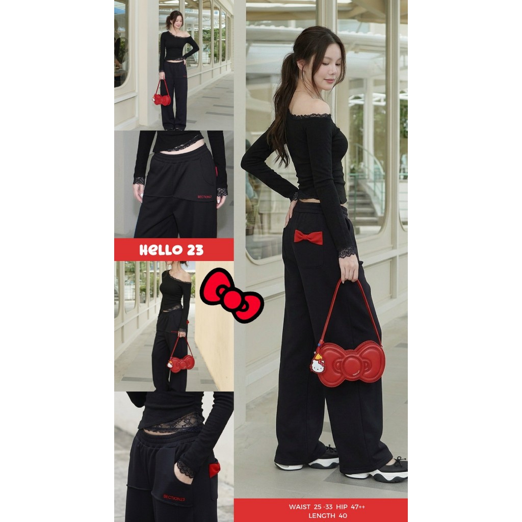 SECTION23 | Hello 23 Pants กางเกง ดีเทล โบว์แดงที่สาวๆคุ้นเคย ที่กระเป๋าหลังคือที่สุด