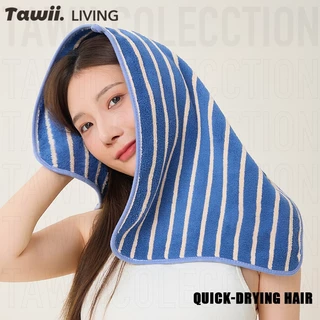 Tawii. ผ้าเช็ดตัว ลายทาง เนื้อนุ่ม ผ้าเช็ดผม ผ้าขนหนู ซับน้ำดีขนไม่หลุด ไมโครไฟเบอร์ 35*75CM
