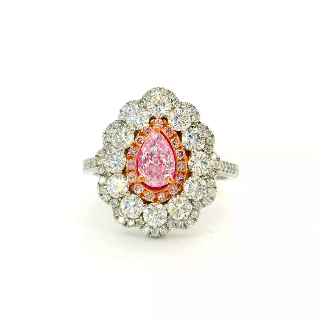 0.53 Carat Light Pink SI2 Clarity Diamond Ring
