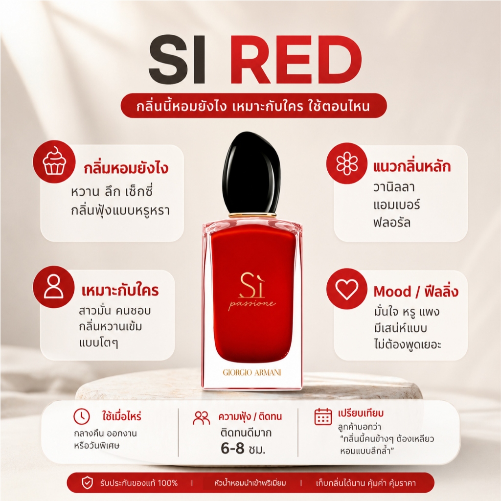 กลิ่น 	si red เอสไอ เรด [✨กด 3ชิ้น เพื่อรับโปร2แถม1✨] น้ำหอม สี ชา ออยล์ ของแท้ seecha oil Perfume น้ำหอมสีชาseecha – โปรปัง