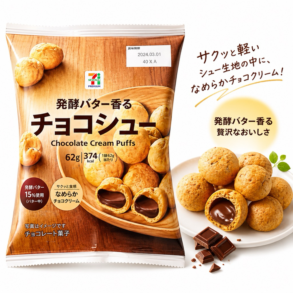 🇯🇵 🇯🇵 Chocolate Cream Puffs (ขนมญี่ปุ่น)