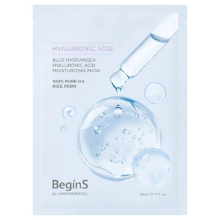 BeginS by JUNGSAEMMOOL Blue Hydrangea Hyaluronic Acid Moisturizing Mask (1p) - บีกินส์ บาย จองแซมมูล บลู ไฮเดรนเยีย ไฮยา